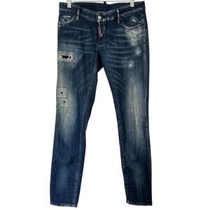 DSquared2 (38) Jennifer Low Rise Skinny Distressed Y2K Vibes Designer Jeans